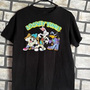 Vintage Double Stitch Looney Tunes Black Graphic T-Shirt Size Medium
